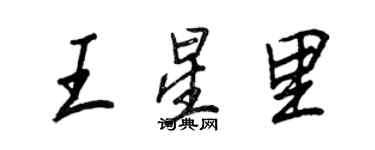 王正良王星里行書個性簽名怎么寫