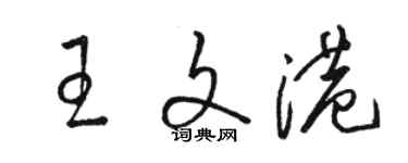 駱恆光王文港草書個性簽名怎么寫