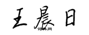 王正良王晨日行書個性簽名怎么寫