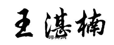 胡問遂王湛楠行書個性簽名怎么寫