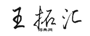 駱恆光王拓匯行書個性簽名怎么寫