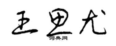 曾慶福王思尤草書個性簽名怎么寫