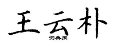 丁謙王雲朴楷書個性簽名怎么寫