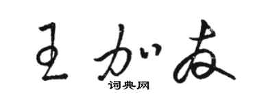 駱恆光王加友草書個性簽名怎么寫