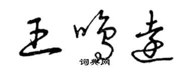 曾慶福王鳴遠草書個性簽名怎么寫