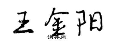 曾慶福王金陽行書個性簽名怎么寫