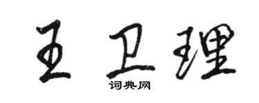 駱恆光王衛理行書個性簽名怎么寫