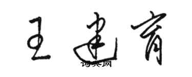 駱恆光王建育草書個性簽名怎么寫