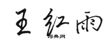 駱恆光王紅雨行書個性簽名怎么寫