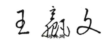 駱恆光王贏文草書個性簽名怎么寫