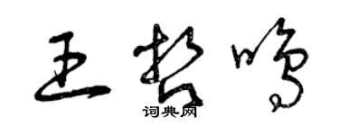 曾慶福王哲鳴草書個性簽名怎么寫