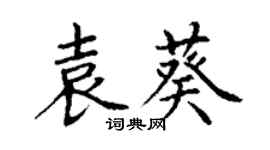 丁謙袁葵楷書個性簽名怎么寫
