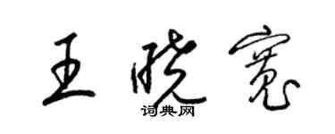 梁錦英王曉寬草書個性簽名怎么寫