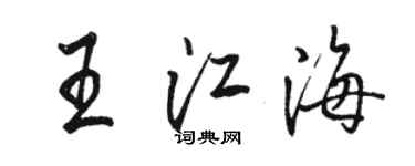 駱恆光王江海行書個性簽名怎么寫