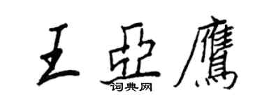 王正良王亞鷹行書個性簽名怎么寫