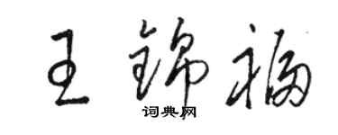 駱恆光王錦福草書個性簽名怎么寫