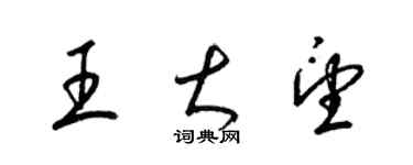 梁錦英王大望草書個性簽名怎么寫