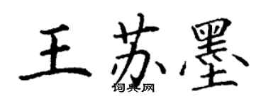 丁謙王蘇墨楷書個性簽名怎么寫