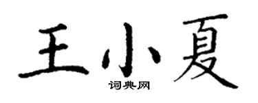 丁謙王小夏楷書個性簽名怎么寫