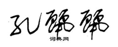 朱錫榮孔麗麗草書個性簽名怎么寫