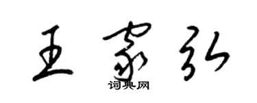 梁錦英王家弘草書個性簽名怎么寫