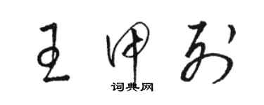 駱恆光王甲列草書個性簽名怎么寫