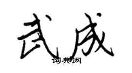 王正良武成行書個性簽名怎么寫