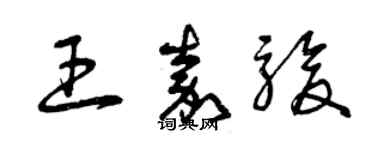 曾慶福王嘉駿草書個性簽名怎么寫