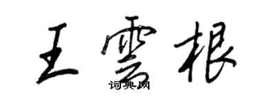 王正良王雲根行書個性簽名怎么寫