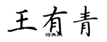 丁謙王有青楷書個性簽名怎么寫