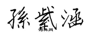 王正良孫紫涵行書個性簽名怎么寫