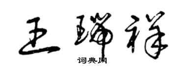 曾慶福王瑞祥草書個性簽名怎么寫