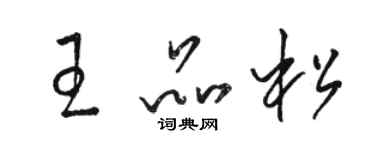 駱恆光王品松草書個性簽名怎么寫