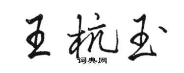 駱恆光王杭玉行書個性簽名怎么寫