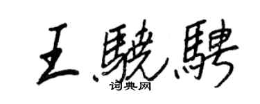 王正良王驍騁行書個性簽名怎么寫