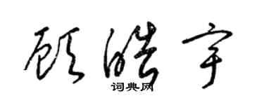 梁錦英顧皓宇草書個性簽名怎么寫