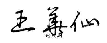 曾慶福王華仙草書個性簽名怎么寫