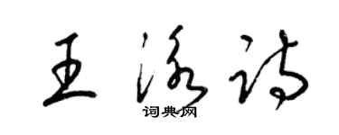 梁錦英王泳詩草書個性簽名怎么寫