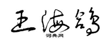 曾慶福王海鴿草書個性簽名怎么寫