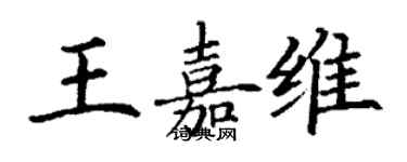 丁謙王嘉維楷書個性簽名怎么寫