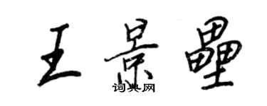 王正良王景壘行書個性簽名怎么寫