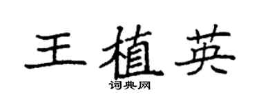 袁強王植英楷書個性簽名怎么寫