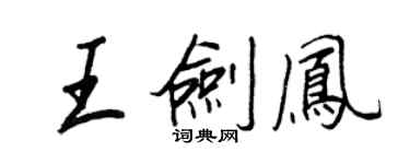 王正良王劍鳳行書個性簽名怎么寫