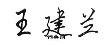 駱恆光王建蘭行書個性簽名怎么寫