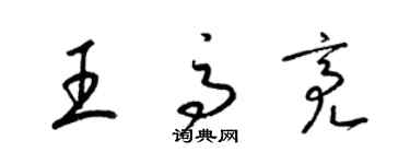 梁錦英王高亮草書個性簽名怎么寫