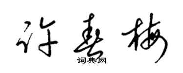 梁錦英許春梅草書個性簽名怎么寫