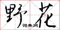 錢沛雲野花行書怎么寫