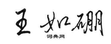 駱恆光王如硼行書個性簽名怎么寫