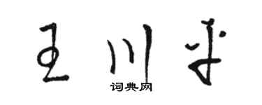 駱恆光王川平草書個性簽名怎么寫