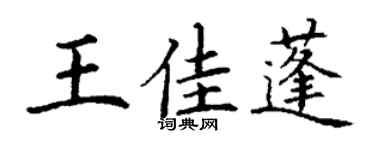 丁謙王佳蓬楷書個性簽名怎么寫